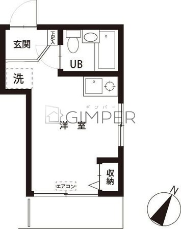 今野第６コーポ　１０１号室の物件間取画像